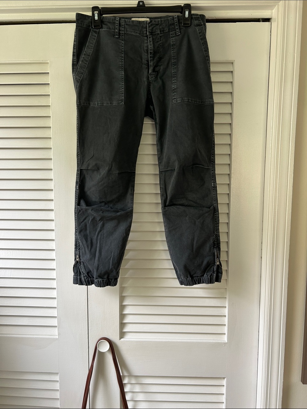 Nili Lotan Black Cargo Pants with Elastic Cuffs